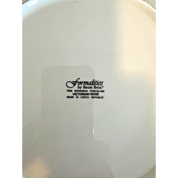 Vintage Victorian Rose Cake / Dessert Plate And Server Formalities By Baum Bros - Picture 8 of 9